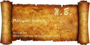 Mátyás Bence névjegykártya